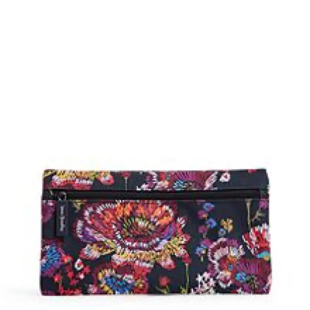 Vera Bradley Pencil Pouch Midnight Wildflowers